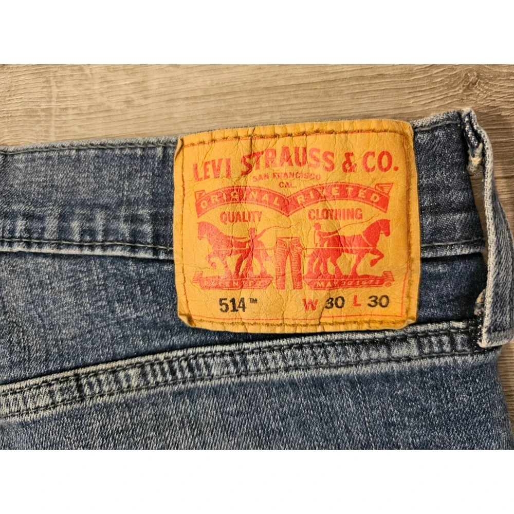 Levi's 514 Men's Jeans Size 30x30 Blue Slim Straight Denim Classic Medium Blue